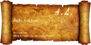 Ágh Lajos névjegykártya
